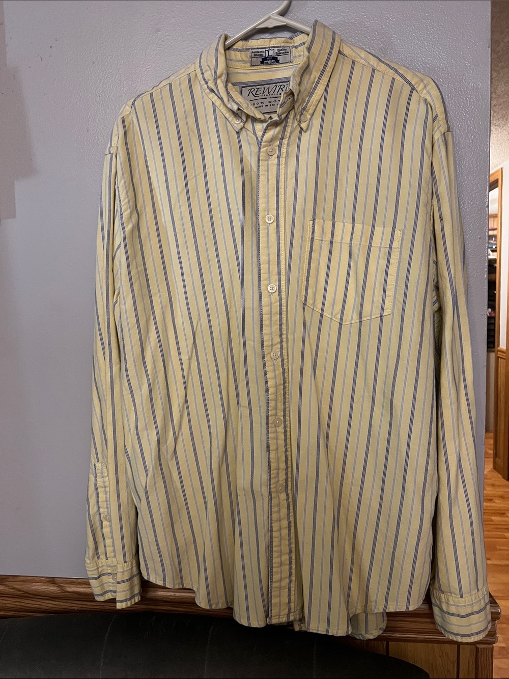 Rewind Yellow Striped Button-Down Shirt